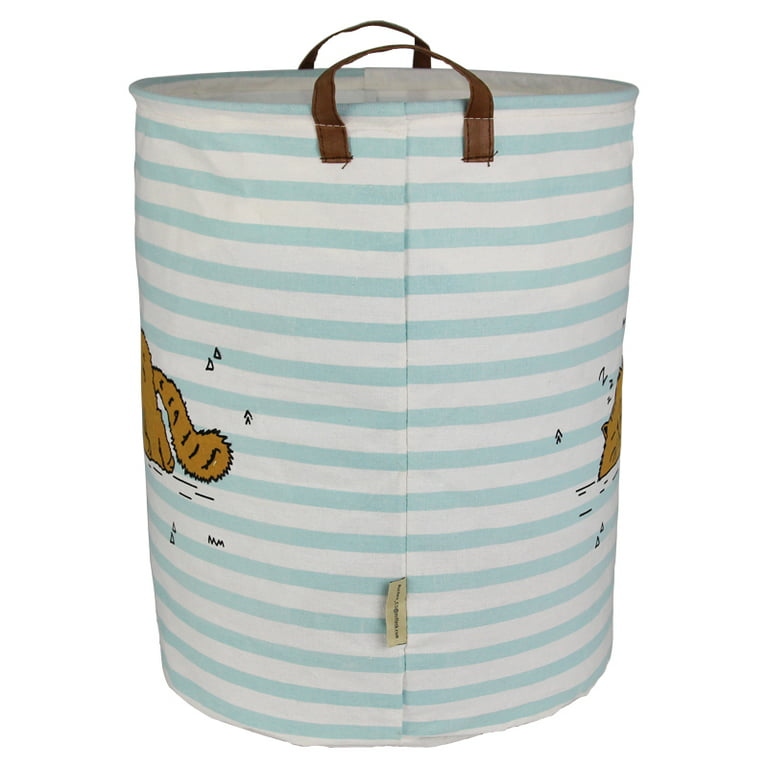 Large Round Storage Basket, Cute Collapsible Laundry Basket