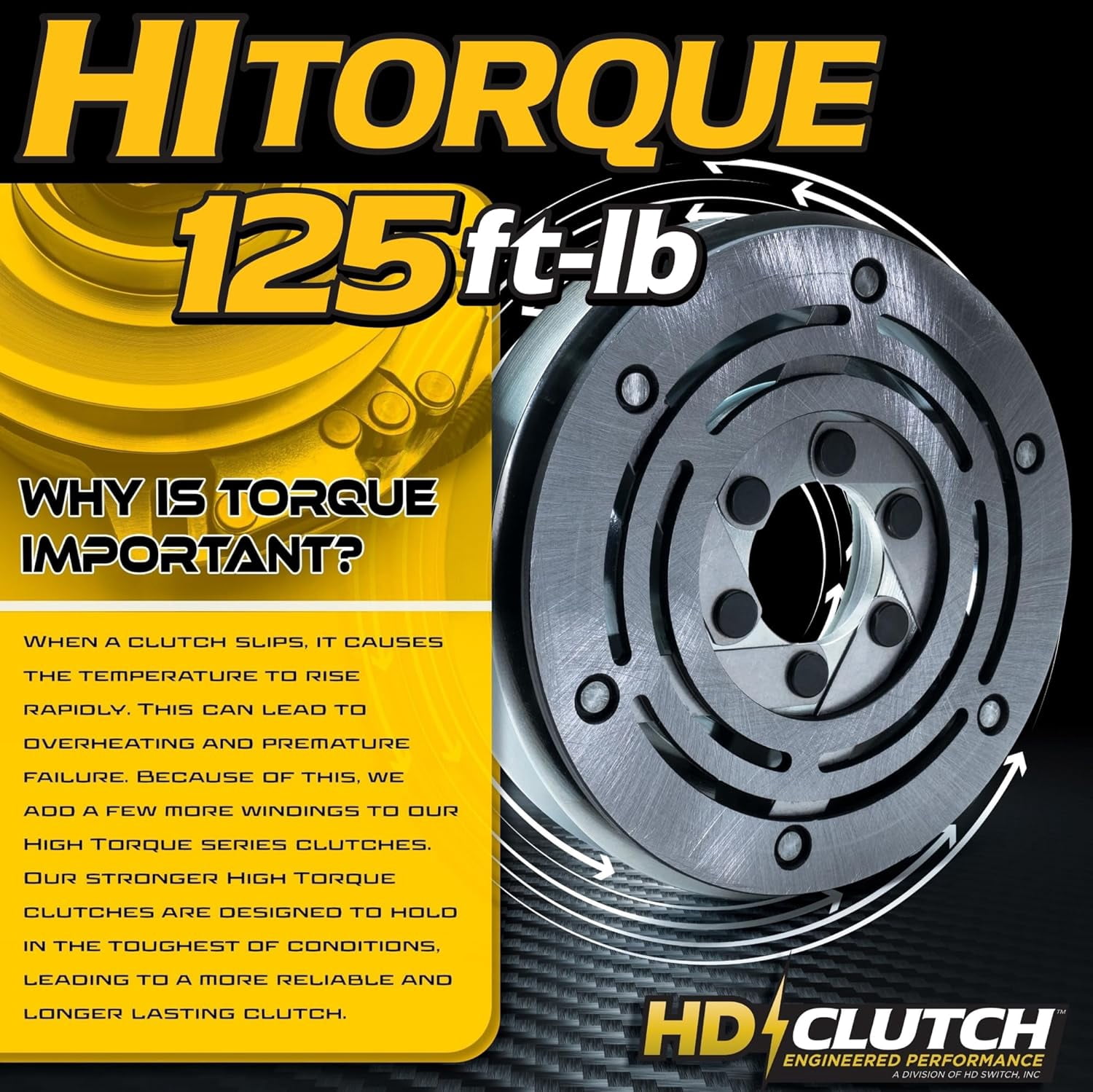 HD Switch HiTorq 125ft-lbs (OEM is 105) 917-05209 Billet Pulley PTO Clutch Fits Troy-Bilt MTD Craftsman Cub Cadet White 717-05209 917-1774C 917-1774B 917-1774 5219-177 w/Replaceable Bearing Lawn Mower