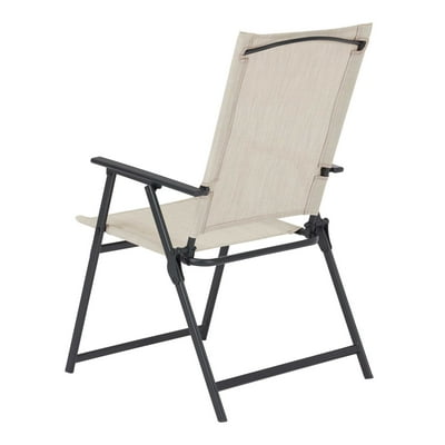 Buy Mainstays Greyson Square Set Of 2 Outdoor Patio Steel Sling Folding Chair Beige Online In Kenya 186562803