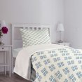 thumbnail image 5 of Ambesonne Geometric Quilted Bedspread Set 2 Pcs, Abstract Foliage Leaf, Twin Size, Slate Blue Cream, 5 of 6