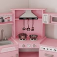 thumbnail image 6 of JOYLDIAS Kids Play Kitchen Set Corner Wooden Cooking Pretend Playset Toddler Toys Gift w/Microwave Oven,Water Dispenser, Phone, Sink,Utensils(Pink), 6 of 27