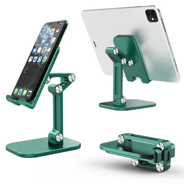 Folding Mobile Phone Desk Stand, Flexible Metal Table, Adjustable, for