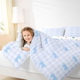 thumbnail image 3 of Erosebridal Blue Princess Bowknot Full Size Comforter Sets,Modern Classic Checkered Bedding Sets For Kids,Reversible,3-Piece, 3 of 7