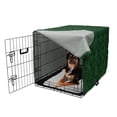 thumbnail image 2 of Abstract Dog Crate Cover, Creative Green Toned Monochrome Dotted Leaves, Easy to Use Pet Kennel Cover Small Dogs Puppies Kittens, 7 Sizes, Dark Green Emerald, by Ambesonne, 2 of 6