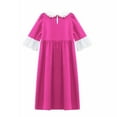 thumbnail image 3 of iiniim Kids Girls Medieval Princess Dress-up Lace Collar A Line Maxi Gown Dress Rose 14, 3 of 4