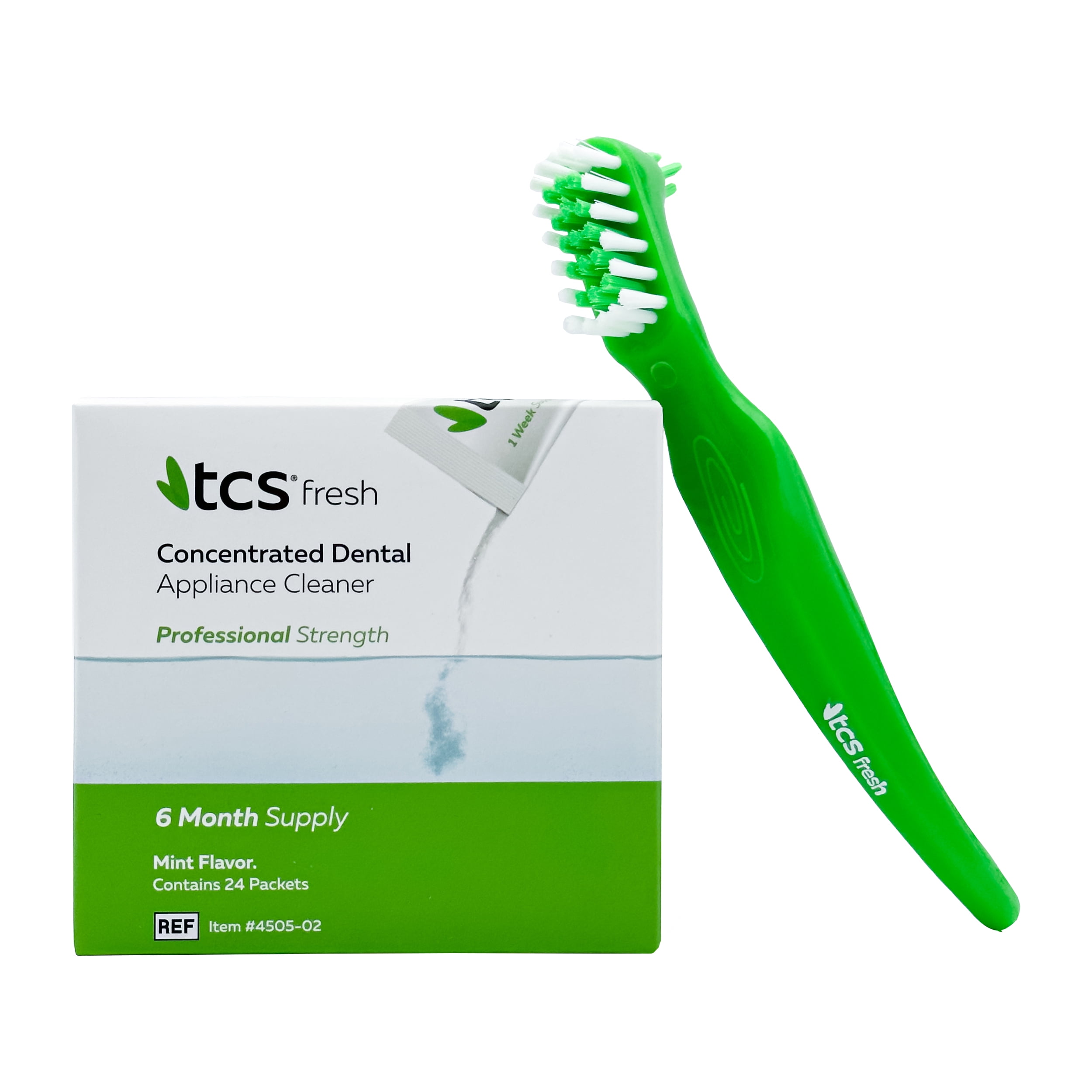 TCS Fresh Dental Appliance Cleaner and TCS Dental Appliance Brush