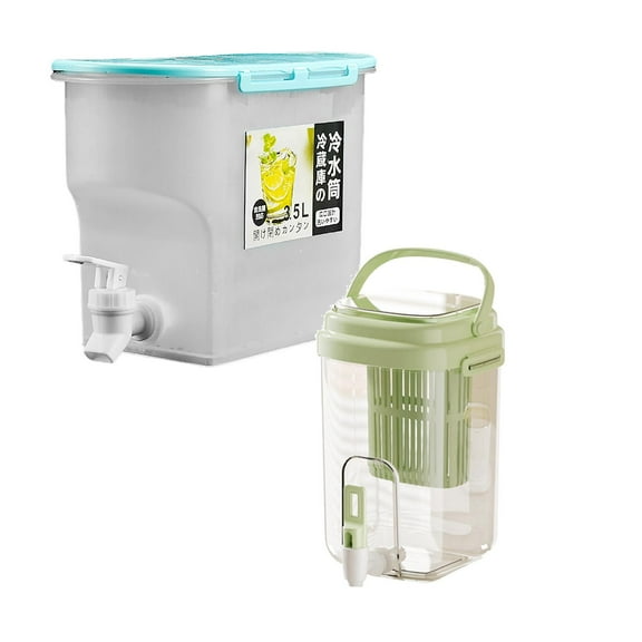 MOQIN 2 Pack 1 Gallon Fridge Beverage Drink Dispenser with Leak-proof Spigot, Plastic Cold Drink Juice Beverage Dispenser Jug for Party Drink, Juice, Iced Tea, Lemonade