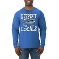 thumbnail image 2 of Wild Bobby Respect The Locals Save Our Oceans Shark Animal Lover Men Long Sleeve Shirt, Royal, Medium, 2 of 6