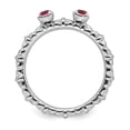 thumbnail image 2 of Sterling Silver Stackable Expressions Created Ruby Two Stone Ring - Size 7, 2 of 3
