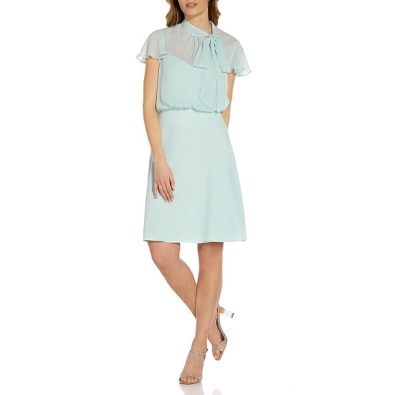 Adrianna Papell womens  Chiffon & Crepe Cocktail Dress, 12, Green