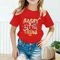 thumbnail image 2 of Toddler Girl Tops 3t Cartoon Print Short Sleeve T Shirt Top Funny Crew Neck T Shirts for Boys and Girls Red,6-8 Years, 2 of 4