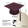 thumbnail image 4 of CLERKMANS Graduation Cap with Tassel Includes 2025 Date Drop - 6” Hang Loop - 100% Polyeste, 2025, Maroon, One Size, 4 of 7