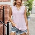 thumbnail image 5 of Idoravan Tank Tops for Women Fashion Women's Summer V-Neck Lace Patchwork Sleeveless Sexy Top Blouse, 5 of 7
