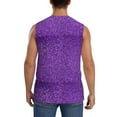thumbnail image 4 of Bixox Men's Glitter Purple Printed Shirt Sleeveless Fitness Tank Top-Large, 4 of 7