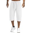 thumbnail image 1 of Innerwin Capri Pants Elastic Waist Men Yoga Pant Beach Solid Color Lightweight Capris White L, 1 of 3