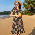 thumbnail image 4 of Disketp Heart para Vestido de Manga Corta para Mujeres, Vestidos de Verano para Mujeres, Casual y Holgado para la Playa, 4 of 6