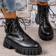 thumbnail image 4 of NECHOLOGY Botas Mujer Adulto Femenino Zapatos Botines de mujer Zapatos de mujer Moda Suela gruesa Medias botas de manga larga Botas de nieve cálidas de felpa para exteriores (Black, 8), 4 of 5