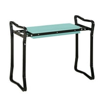 Garden Kneeler Seat, Padded Foldable Bench Stool - Green