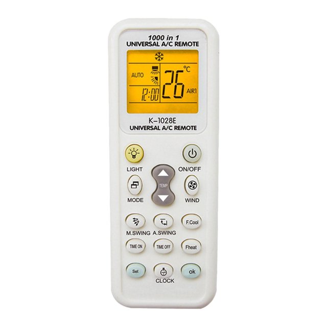 Control remoto de CA K-1028E para uso diario Accesorio portátil práctico Fácil uso CA con retroiluminación LED