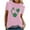 Pink, variant on Puntoco Short Sleeve Women Tops ,Womens St Patrick'S Day T-Shirt Love Heart Shirts Short Sleeve Valentine'S Day Crewneck Colorful Heart Graphic Tees Tops White 10(XL)