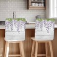 thumbnail image 5 of Wisteria Chair Covers Set of 4 Spring Watercolor Light Purple Floral White Wood Grain Chair Back Covers Stretch Removable Washable Slipcovers Protector for Dining Room Kitchen Party Decor, 5 of 9