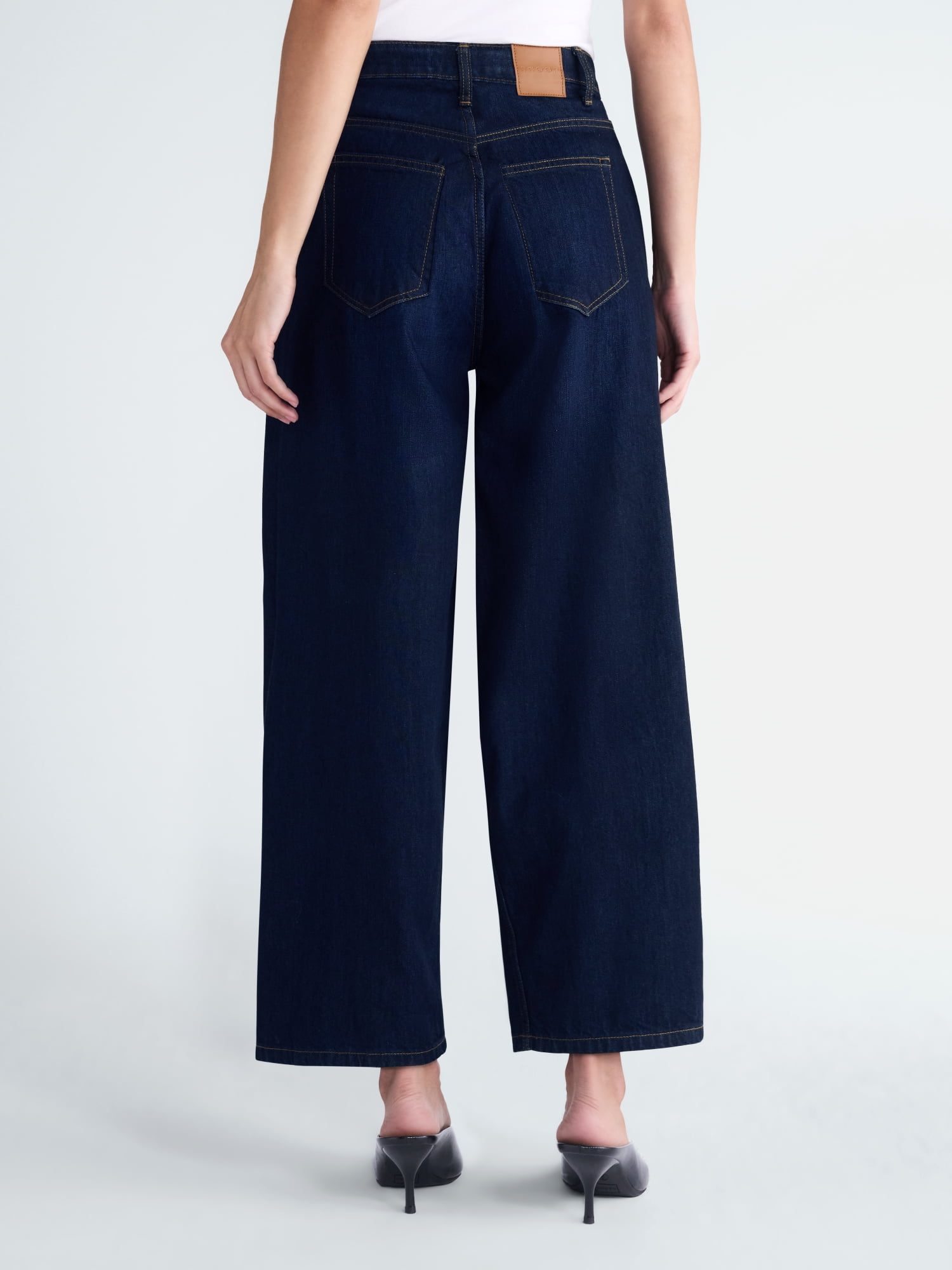 Scoop Women's and Women's Plus Deep Pleated Wide Leg Jean, Sizes 0-28W