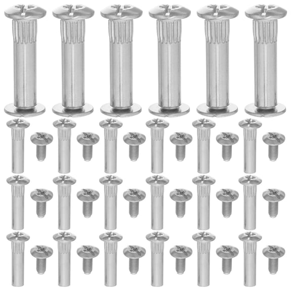 Mobestech 100Pcs M6 Furniture Connector Screws with Steel Binding Bolts and Nuts for Cabinet Panel Assembly