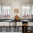 thumbnail image 4 of Watercolor Flowers Kitchen Curtains and Valances Set - 3 Piece Kitchen Curtains Sets with Valance for Windows Rod Pocket Machine Washable Kitchen Decor Decorations (54"x18"+2x27.5"x24"), 4 of 6