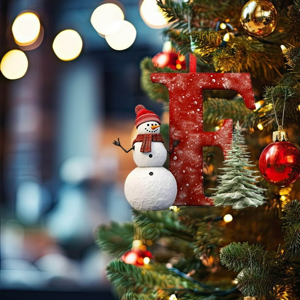 Adornos Colgantes para Árbol de Navidad (26 Letras) | Material Acrílico | Tamaño: 10 Cm | Paquete de 26 | Diseño Navideño Resistente