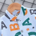 thumbnail image 6 of Odeerbi Toddler Two-piece Set Boys Summer Outfits Kids Baby 2025 Casual Letter Print Short Sleeve Shorts Clothes Set Blue, 6 of 8
