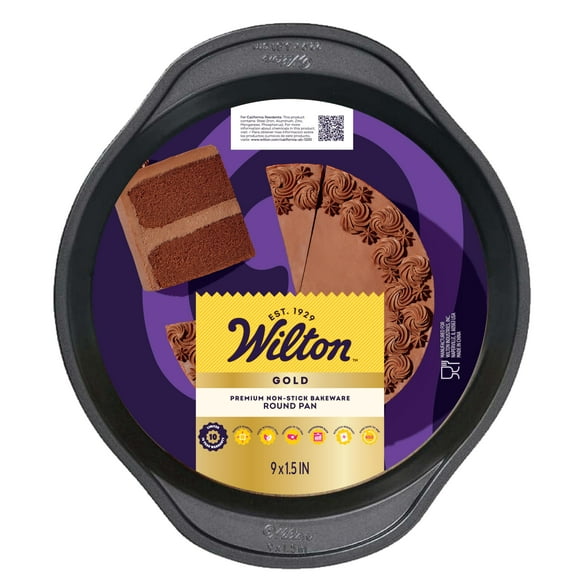 Molde redondo para tartas Wilton Gold, 23 cm, antiadherente, resistente a la deformación