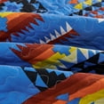 thumbnail image 3 of 3 Pcs Boho Colorful Polyester Quilt Set, Geometry Printed Bedspread Coverlet Set with 2 Pillowcases,Soft Bohemian Bedding Set, 3 of 8