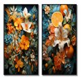 thumbnail image 2 of Designart "Tropical Tangle Orange Blue painting II" Abstract Collages Framed Wall Art Set Of 2 - Multi-Color Abstract Framed Canvas Set For Living Room Decor, 2 of 6