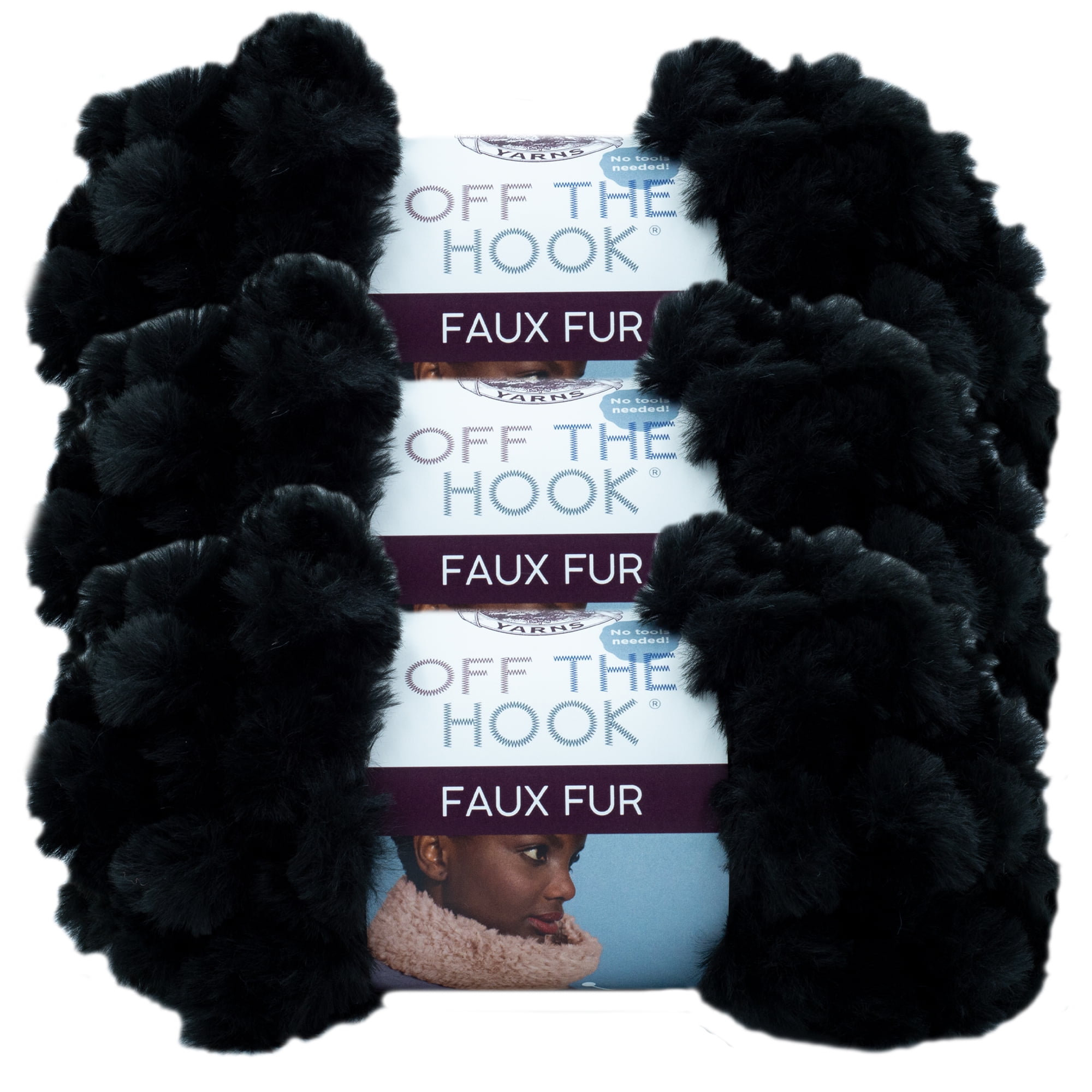 Lion Brand Yarn Off the Hook Faux Fur Mink Faux Fur Loop Jumbo