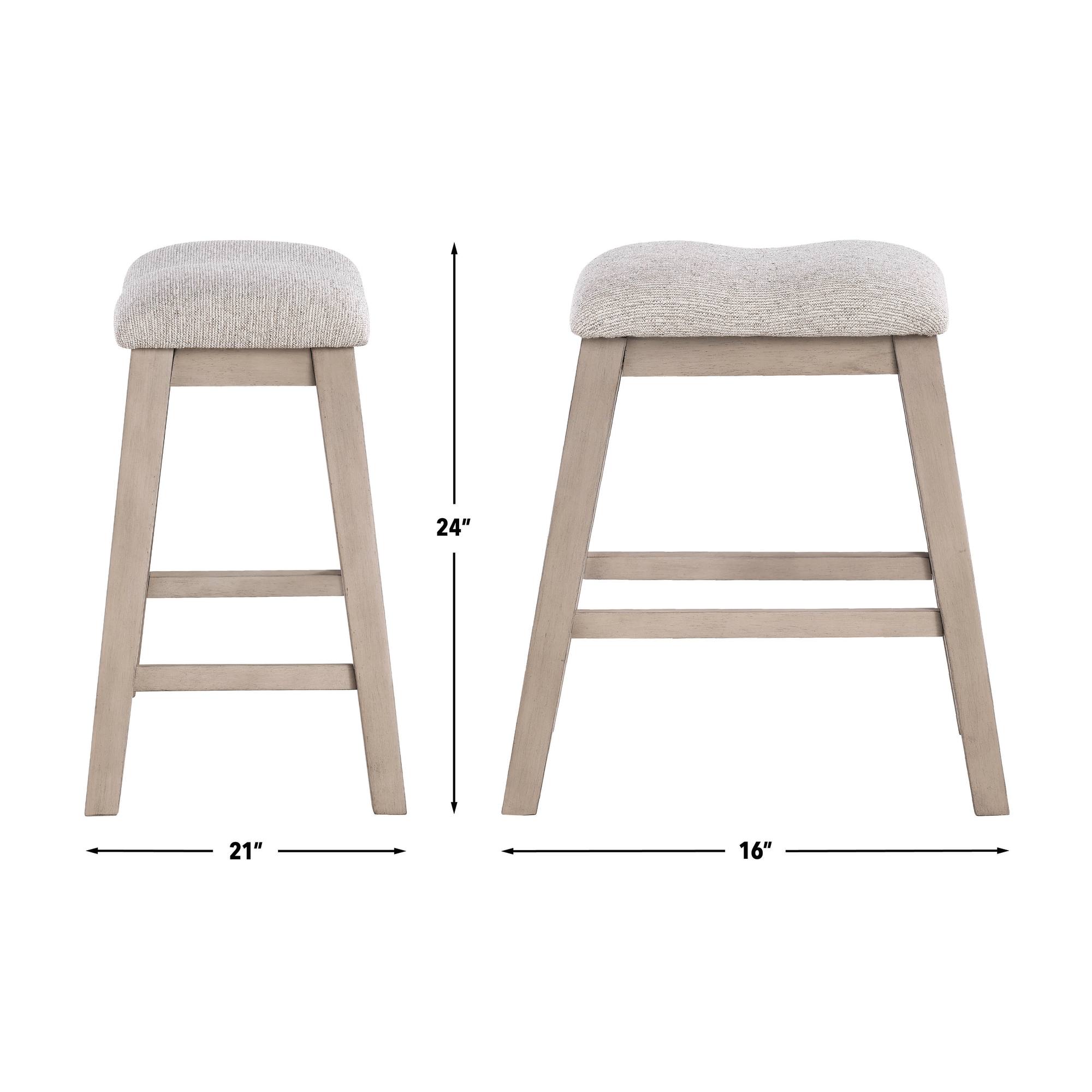 Steve Silver Taylor Set of 2 Backless Upholstered Counter Stool