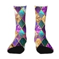 thumbnail image 2 of ASDFVBKG Carnival Mardi Gras Novelty Casual compression Socks For Women Men Contrast Color Stockings D, 2 of 6