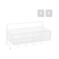 thumbnail image 4 of Organizador de pared colgante, cesta colgante de alambre, cesta de alambre de acero resistente para manualidades L blanca con gancho, 4 of 9