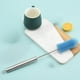 thumbnail image 1 of Semi-Automatic Silicone Cleaning Brush | Stainless Steel Handle | Long Ergonomic Design | For Cups & Kitchenware | Soft Durable Bristles | 15.55x1.96in | Multi-Purpose | Portable, 1 of 5