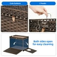 thumbnail image 5 of Dextrus Cat Litter Box Enclosure, Rattan Cat House Litter Box Furniture with Mats, Brown, 5 of 9