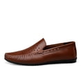 thumbnail image 6 of Men's Casual Hollow Loafers Slip On Leather Shoes Breathable Driving Shoes Moccasins Classic Penny Loafer Flats Boat Shoes, 6 of 9