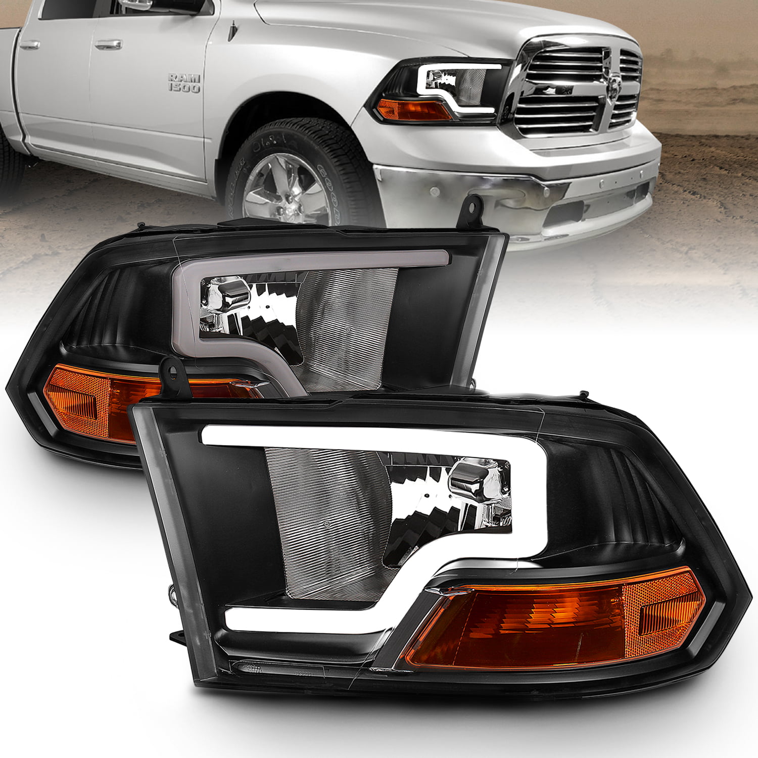 -Black Driver side WITH install kit 6 inch LED 2006 Dodge RAM 2500-3500 W/O SIDE CURTAIN Door mount spotlight 