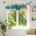 thumbnail image 6 of Abstract Valances for Windows, 42 x 18in, Retro Watercolor Green Modern Rod Pocket Kitchen Valance Curtain Light Filtering Window Treatments for Living Room Bedroom, 1 Panel, 6 of 7