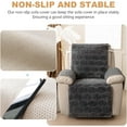 thumbnail image 6 of TOPCHANCES Plush Recliner Chair Cover, Faux Rabbit Fur 1-Seater Sofa Cover, Washable Armchair Protector with Adjustable Elastic Belt for 23 Inches Recliner (Gray), 6 of 10