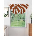thumbnail image 2 of Waterfall Valances for Windows, Burnt Orange Stripe Kitchen Sheer Valance Curtains, Farmhouse Striped Abstract Art Rod Pocket Elegant Swag Valances for Living Room Bedroom, 47.2"x38.5", 2 Panel, 2 of 8