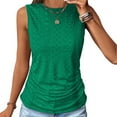 thumbnail image 2 of Ersazi Gym Clothes for Woman Women's Summer Loose Casual Solid Round Neck Tank Top in Large Size Green M, 2 of 8