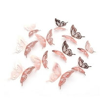 12Pcs Butterfly Decorations,3 Sizes 3D Butterfly Removable Stickers Wall Decor Butterfly for Kids Bedroom Bathroom Living Room Birthday
