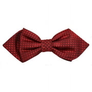 True Red Checked Silk Bow Tie by Paul Malone
