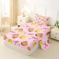 thumbnail image 2 of Manfei Softball Glove Bow Twin Sheet Sets For Girls,Pink Ribbon Bowknot Kids Bedding,3pcs, 2 of 6