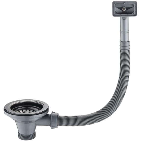 Stainless steel kitchen sink waste with square overflow 114 mm