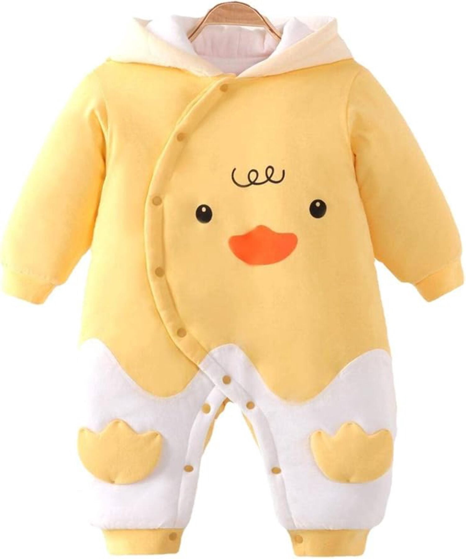 Unisex Baby Fleece Jumpsuit with Hood – Organic Plush Cotton